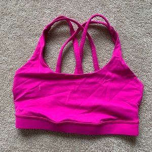 lululemon bright pink energy sports bra! size 4